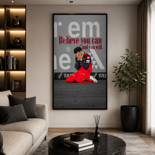 Believe You Can Inspirational Sports Motivation Wall Art