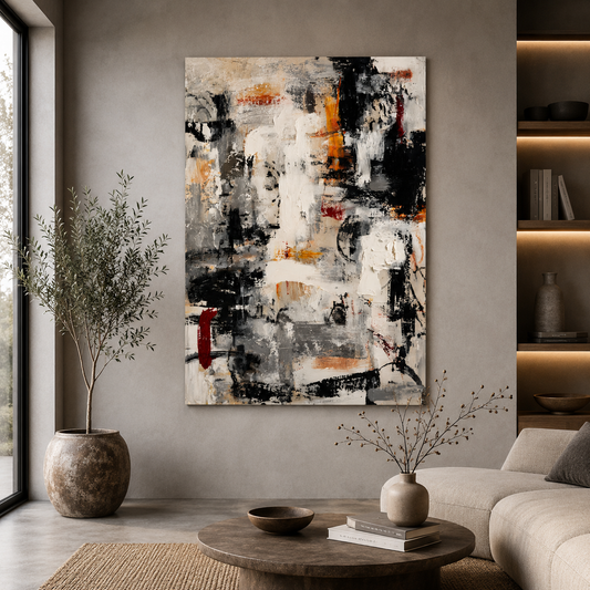 Modern Neutral Abstract Canvas Wall Art Painting