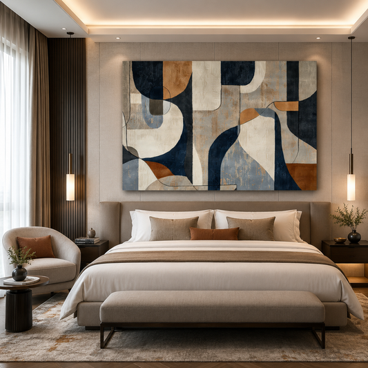 Contemporary Abstract Geometric Canvas Wall Art Painting