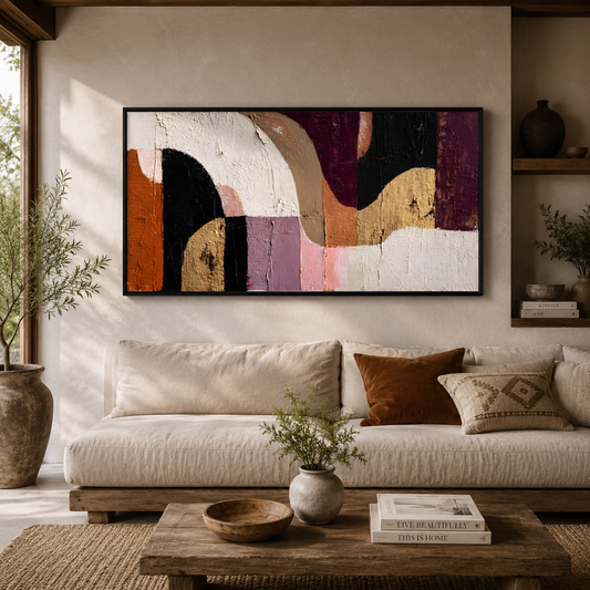 Modern Earth Tone Abstract Canvas Wall Art Painting