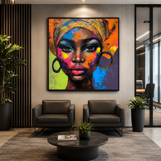 Abstract African Canvas Painting,
