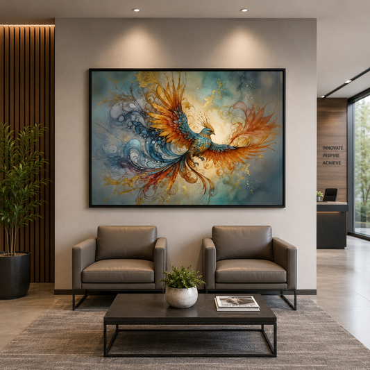 Phoenix Vastu Painting Luxury Artwork for Wealth and Positivity