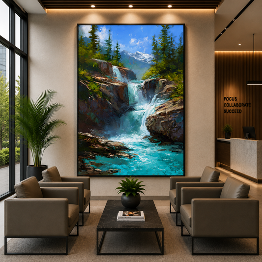Nature Waterfall Wall Art Canvas Painting