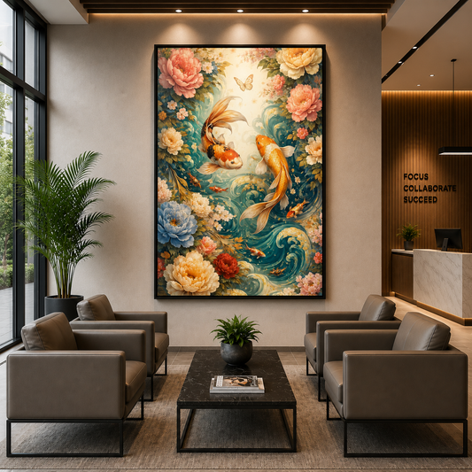 Feng Shui Koi Fish Wall Painting