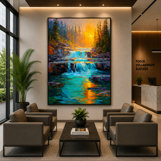 Waterfall Vastu Canvas Painting