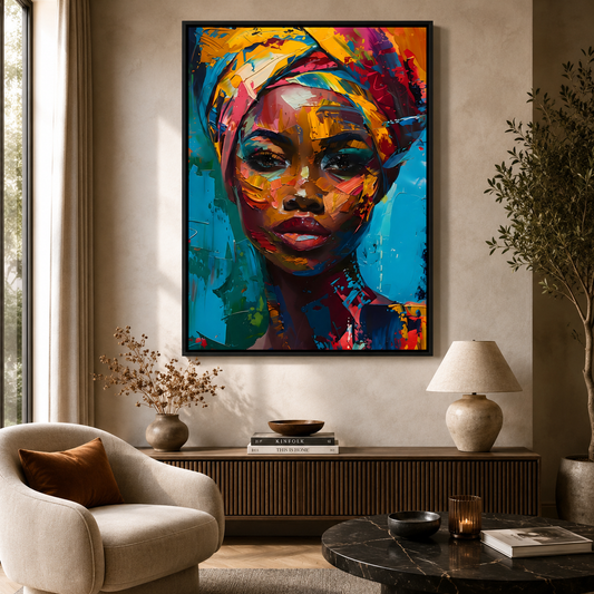 Abstract African Woman Canvas Painting
