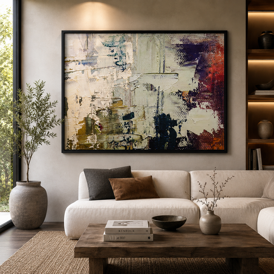 Modern Neutral Abstract Canvas Wall Art Painting Decor