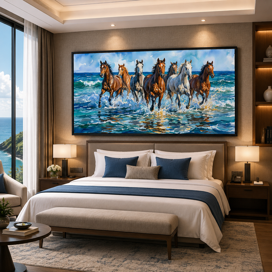 7 Horse Vastu Canvas Painting
