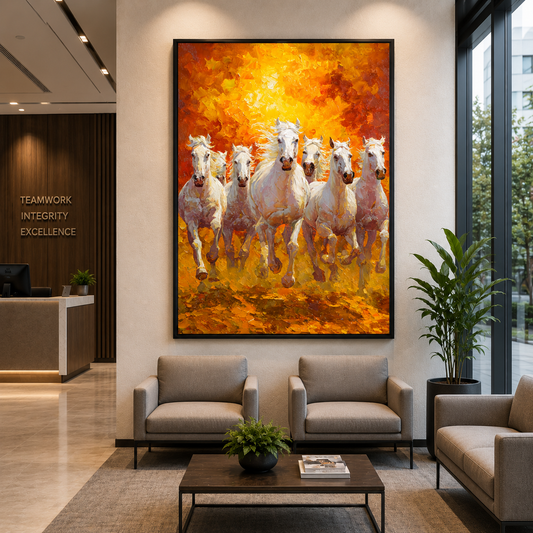 Seven Running Horses Canvas Painting