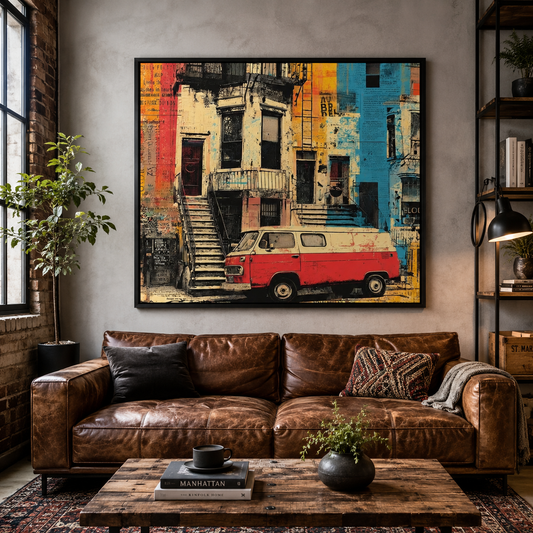 Vintage Urban Van Street Art Canvas Print