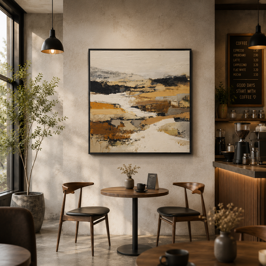 Desert Echo Abstract Wall Art – Modern Neutral Earth Tone Canvas