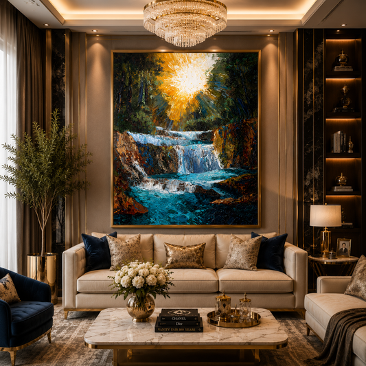 Waterfall Vastu Wall Painting for Positive Energy and Peace