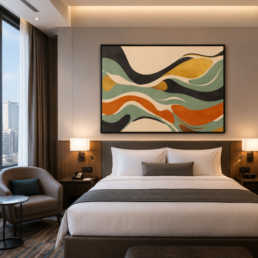Modern Wavy Abstract Canvas Wall Art Painting Decor