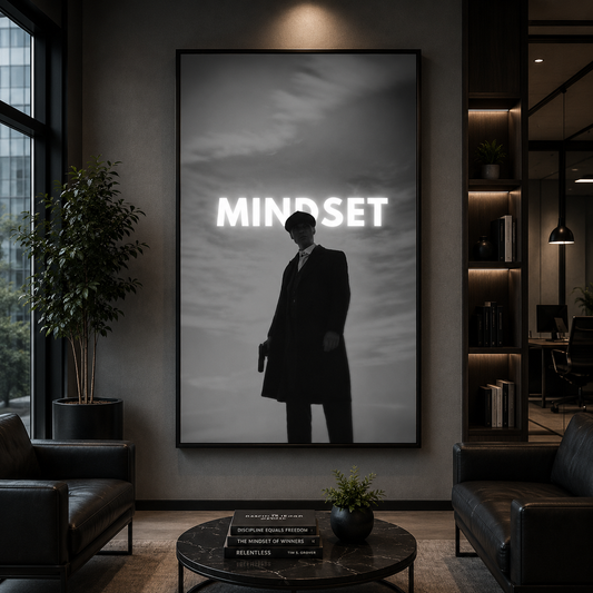 Mindset Motivational Black and White Success Wall Art Poster