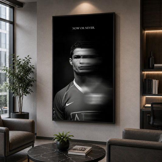 Cristiano Ronaldo Now Or Never Motivational Sports Wall Art Poster