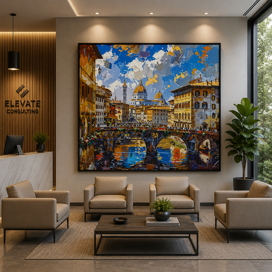 Florence Bridge Cityscape Canvas Wall Art Painting
