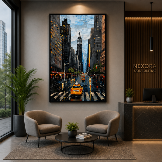 New York City Rainy Street Canvas Wall Art For Home Decor