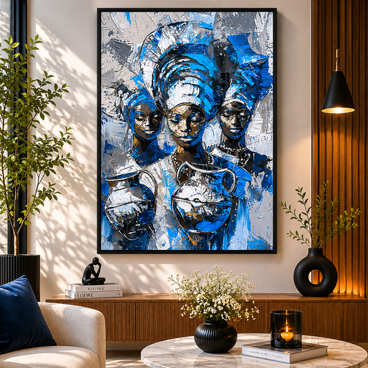 Blue Abstract Canvas Painting