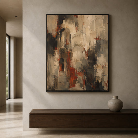 Ancient Arches Abstract Canvas Art in Warm Earth Tones