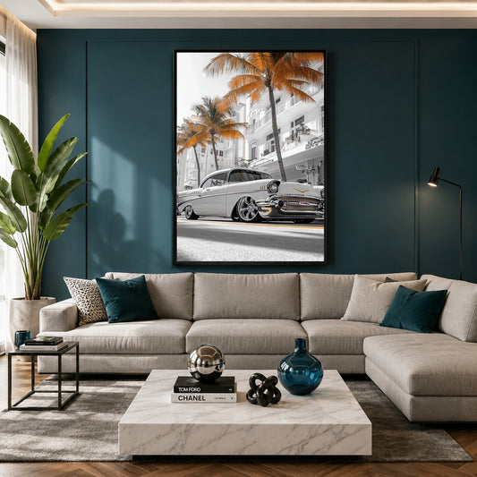 Classic Car Canvas Painting