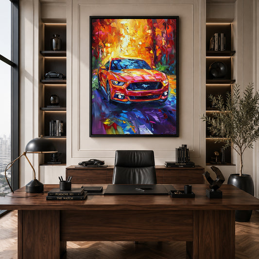 Ford Mustang Car Canvas Painting