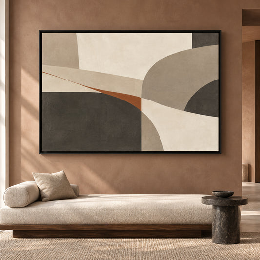 Neutral Geometric Abstract Canvas Art for Modern Interiors