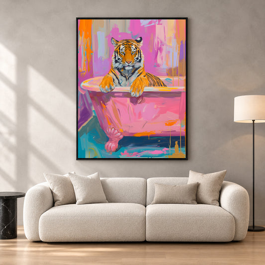 Tiger Canvas Wall Art for Living Room | Colorful Pop Art Animal Wall Decor