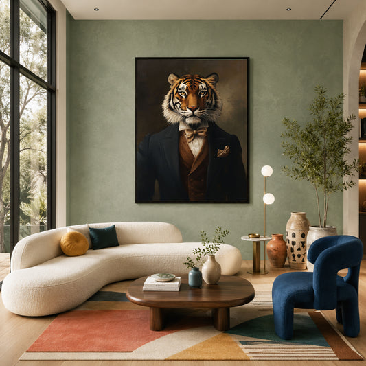 Tiger Portrait Canvas Wall Art for Living Room & Office Decor