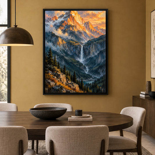 Summit of Light Majestic Mountain Canvas Wall Art