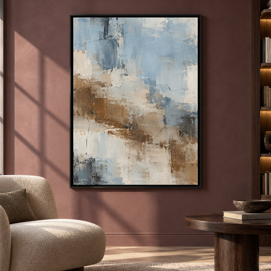 Serene Blue Abstract Canvas Art for Modern Interiors