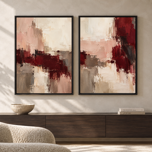 Statement Abstract Canvas Pair for Modern Interiors