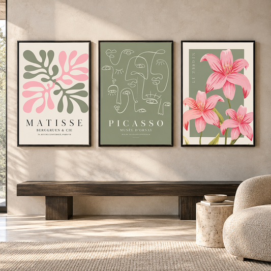 Eclectic Modern Gallery Canvas Wall Art Set of 3