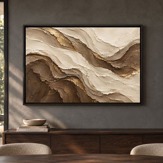 Sculpted Earth Neutral Textured Abstract Canvas Art