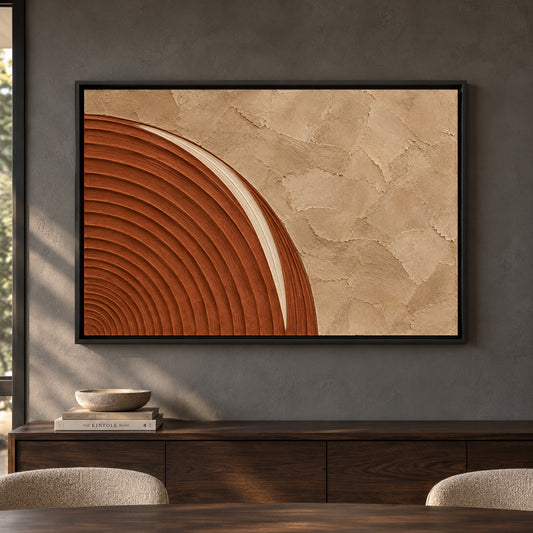 Terracotta Arch Textured Abstract Canvas Art