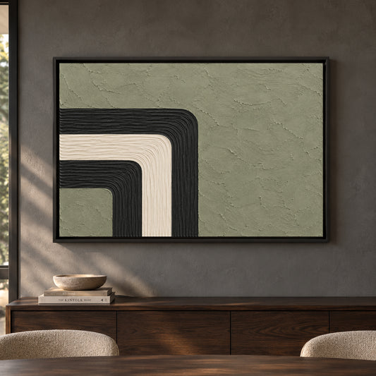 Sage Green Geometric Arch Textured Canvas Art