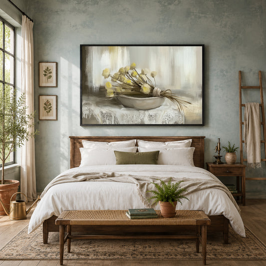 Vintage Floral Still Life Canvas Wall Art