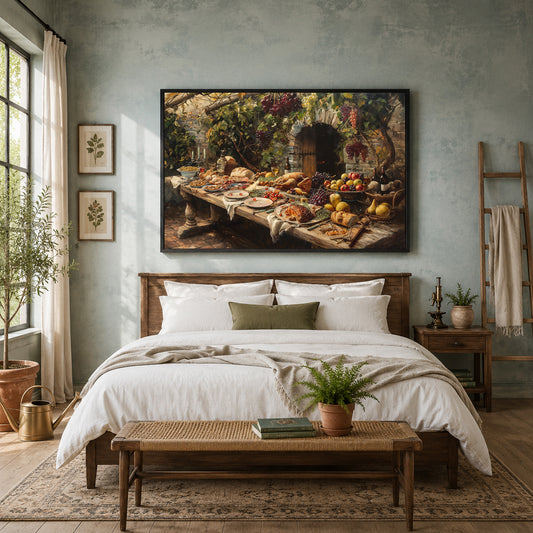 Vintage Rustic Feast Canvas Wall Art