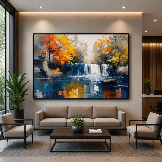 Tropical Village Canal Canvas Wall Art