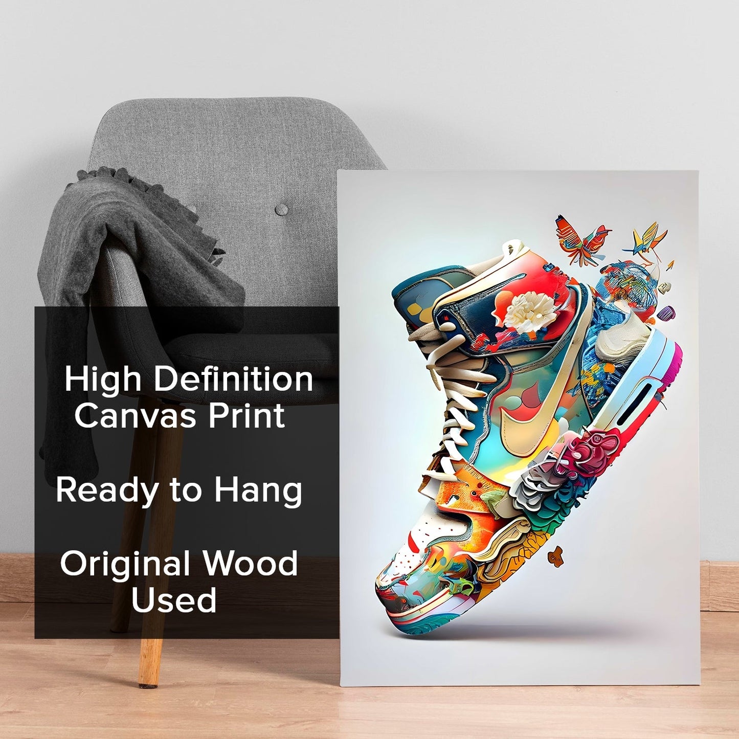 Urban Bloom Runner Wall Art Painting for Modern Home Decor