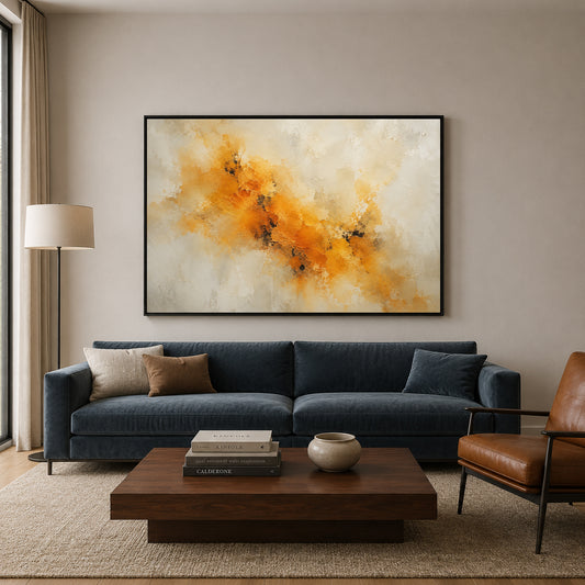 Amber Drift Contemporary Textured Abstract Canvas Art