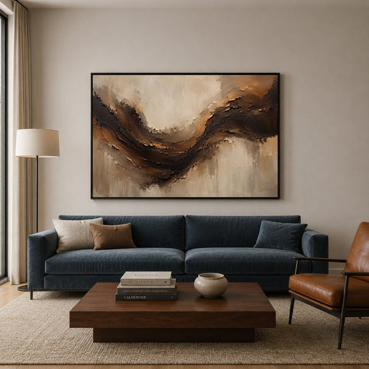 Earthbound Flow Organic Textured Abstract Canvas Art