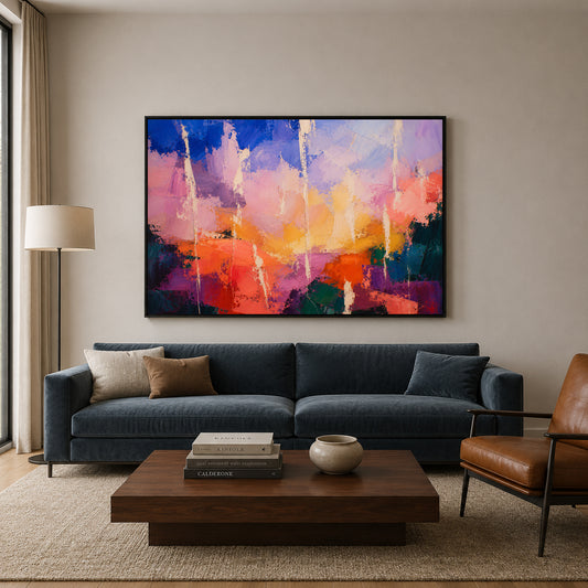 City of Light Modern Geometric Abstract Canvas Wall Art