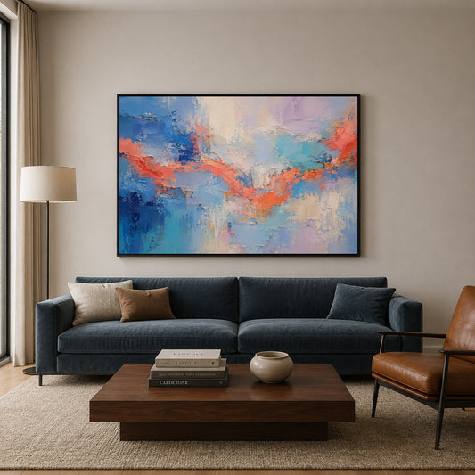 Between Horizons Contemporary Textured Abstract Canvas Wall Art