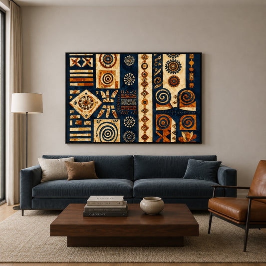 Indian Ethnic Tribal Symbols Abstract Canvas Art