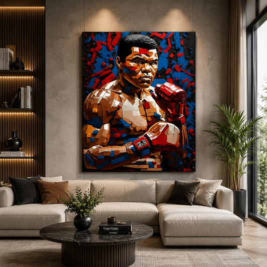 Boxing Royalty Wall Art Painting for Bold Modern Decor