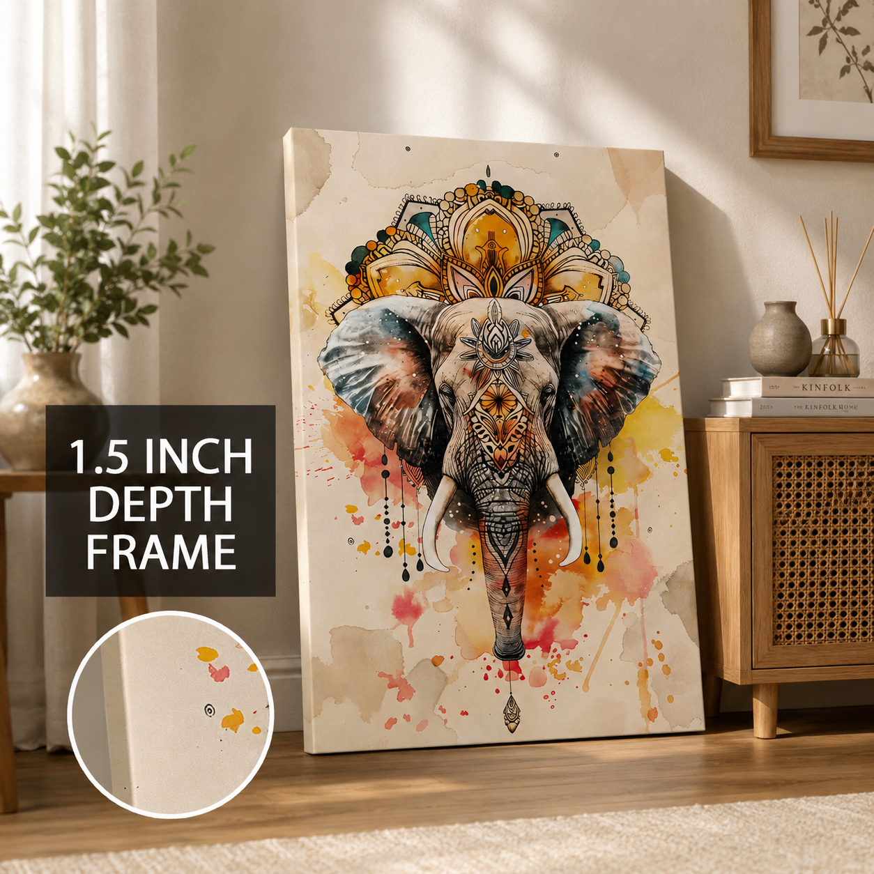 Majestic Mandala Elephant Art Painting for Elegant Home Decor