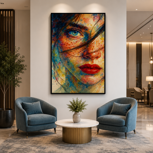 Abstract Woman Face Canvas Wall Art