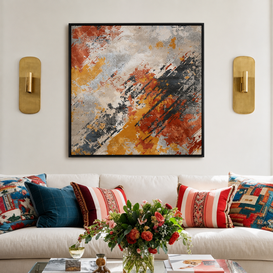 Modern Abstract Texture Canvas Wall Art Contemporary Square Painting