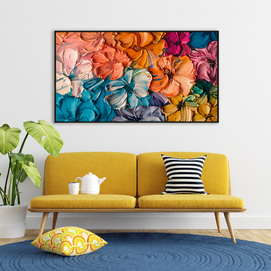 Colorful Floral Abstract Canvas Wall Art Modern Flower Wall Decor