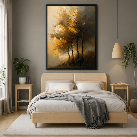 Abstract Forest Landscape Canvas Wall Art Modern Nature Painting Decor